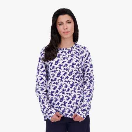 Pyjama femme manches longues avec patte boutonnée - KONTAKT