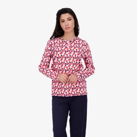 Pyjama femme manches longues avec patte boutonnée - KONTAKT