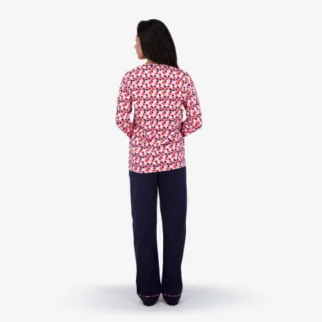 Pyjama femme manches longues avec patte boutonnée - KONTAKT