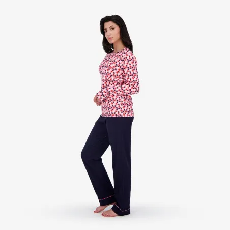 Pyjama femme manches longues avec patte boutonnée - KONTAKT