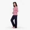 Pyjama femme manches longues avec patte boutonnée - KONTAKT