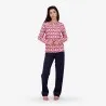 Pyjama femme manches longues avec patte boutonnée - KONTAKT