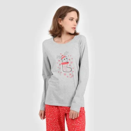 Pyjama femme manches longues CHAUSSETTE DE NOËL - KONTAKT