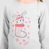 Pyjama fille manches longues avec bandes CHAUSSETTE NOËL - KONTAKT