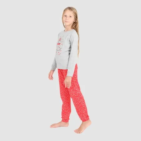 Pyjama fille manches longues avec bandes CHAUSSETTE NOËL - KONTAKT