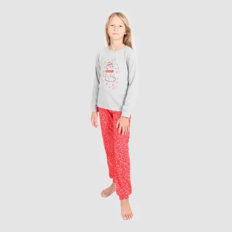 Pyjama fille manches longues avec bandes CHAUSSETTE NOËL - KONTAKT