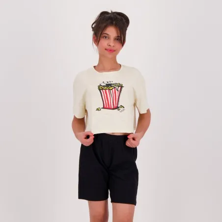 Pyjama fille t-shirt crop et short POP CORN - KONTAKT