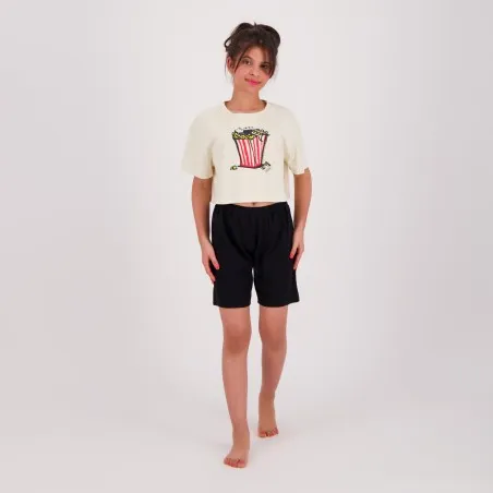 Pyjama fille t-shirt crop et short POP CORN - KONTAKT
