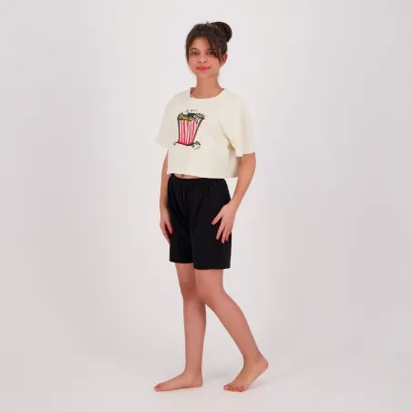 Pyjama fille t-shirt crop et short POP CORN - KONTAKT