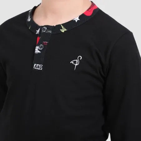 Pyjama garçon manches longues avec patte boutonnage - KONTAKT