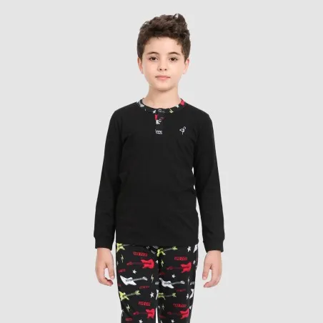 Pyjama garçon manches longues avec patte boutonnage - KONTAKT