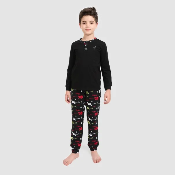 Pyjama garçon manches longues avec patte boutonnage - KONTAKT