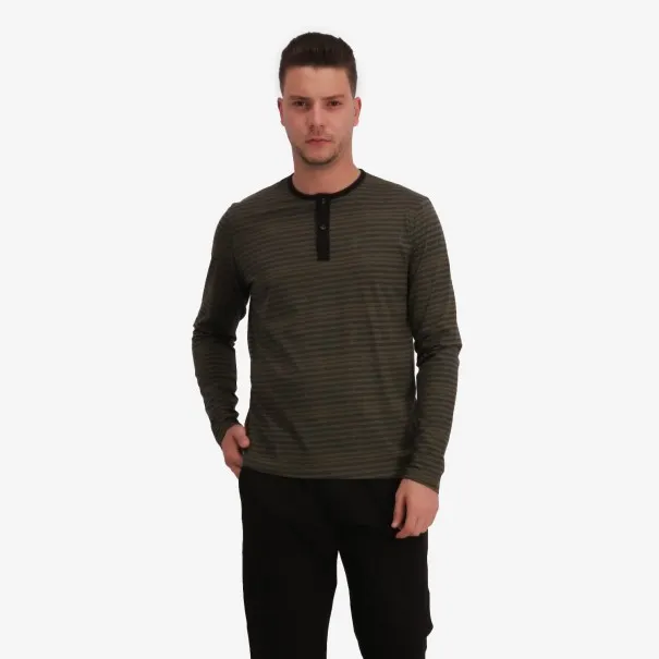 Pyjamas homme manche longue avec pate de boutonnage - KONTAKT