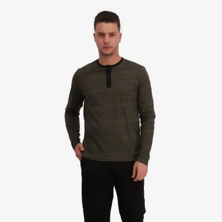 Pyjamas homme manche longue avec pate de boutonnage - KONTAKT