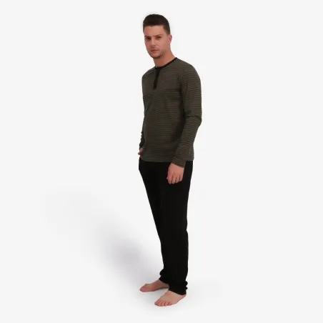 Pyjamas homme manche longue avec pate de boutonnage - KONTAKT