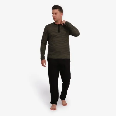 Pyjamas homme manche longue avec pate de boutonnage - KONTAKT