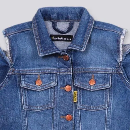 Regular jacket bébé avec épaules denudées en jeans - KONTAKT