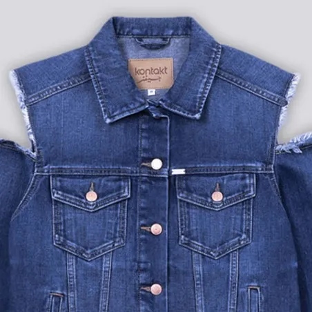 Regular jacket femme avec épaules denudées en jeans - KENZ - KONTAKT