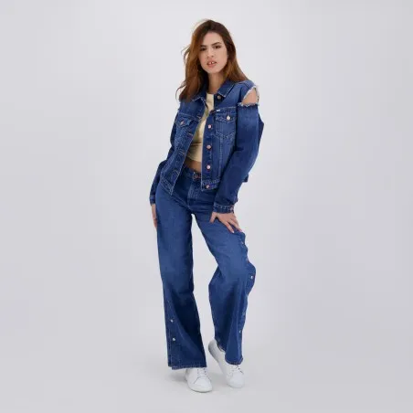 Regular jacket femme avec épaules denudées en jeans - KENZ - KONTAKT