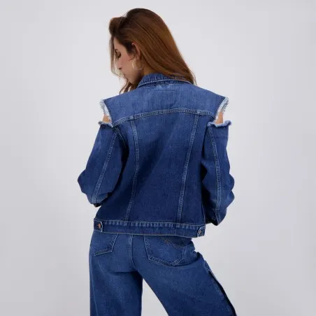Regular jacket femme avec épaules denudées en jeans - KENZ - KONTAKT