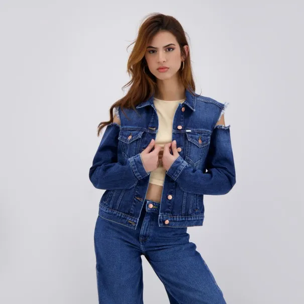 Regular jacket femme avec épaules denudées en jeans - KENZ - KONTAKT