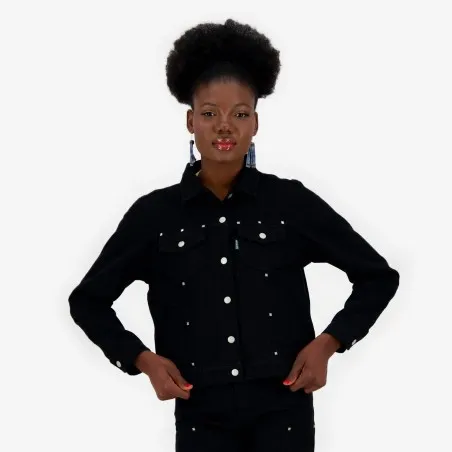 Regular jacket femme en jeans avec studs - KENZ - KONTAKT