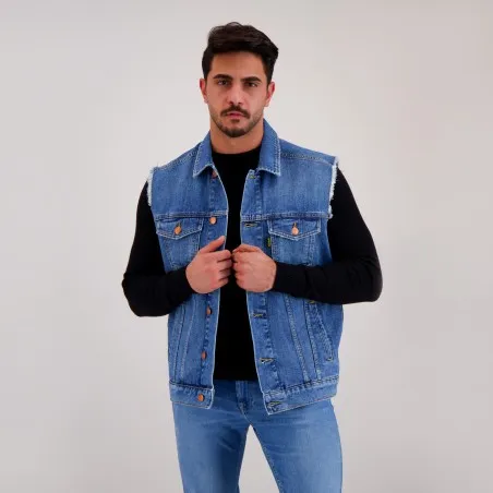 Regular jacket homme sans manche en jeans - KENZI - KONTAKT