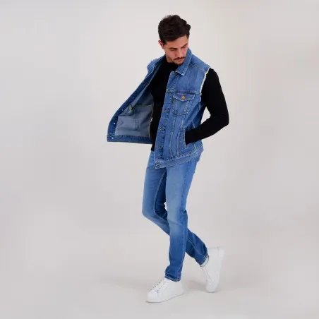 Regular jacket homme sans manche en jeans - KENZI - KONTAKT