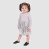 Robe bébé manches longues bi-matière avec tulle pailleté et broderie - KONTAKT