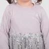 Robe bébé manches longues bi-matière avec tulle pailleté et broderie - KONTAKT