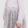 Robe bébé manches longues bi-matière avec tulle pailleté et broderie - KONTAKT