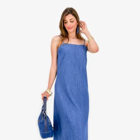 Robe bretelle femme en jeans - THANA - KONTAKT