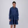 Robe chemise femme a volants en jeans- RAFLA - KONTAKT