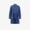 Robe chemise fille a volants en jeans - KONTAKT