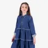 Robe chemise fille a volants en jeans - KONTAKT