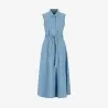 Robe chemise fluide femme sans manche en jeans- CYLINE - KONTAKT