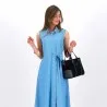 Robe chemise fluide femme sans manche en jeans- CYLINE - KONTAKT