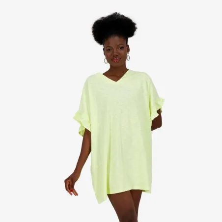 Robe de plage avec volant sur les manches - KONTAKT