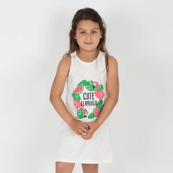 Robe de plage fille flammée CUTE FLAMINGO - KONTAKT