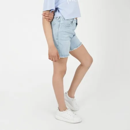 Short fille taille haute en jeans - KONTAKT