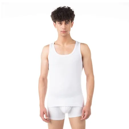 Singlet col bas homme en coton pur - KONTAKT