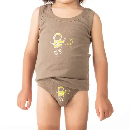 Singlet garçon cosmonaute en coton pur - KONTAKT