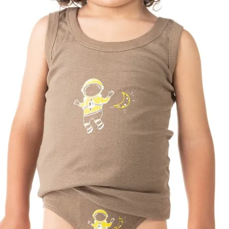 Singlet garçon cosmonaute en coton pur - KONTAKT