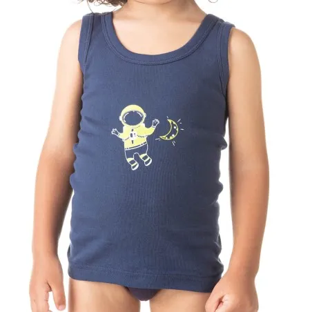 Singlet garçon cosmonaute en coton pur - KONTAKT