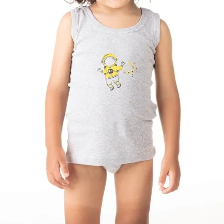 Singlet garçon cosmonaute en coton pur - KONTAKT