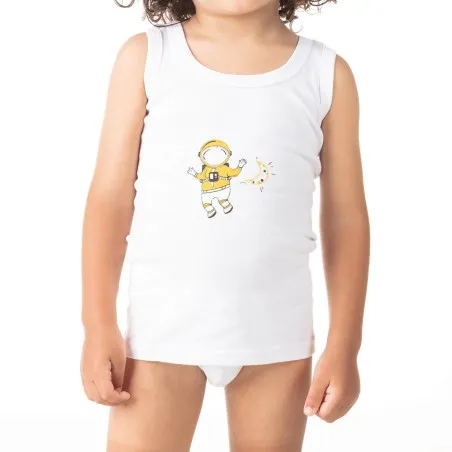 Singlet garçon cosmonaute en coton pur - KONTAKT