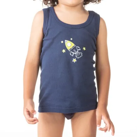Singlet garçon fusée en coton pur - KONTAKT