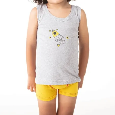 Singlet garçon fusée en coton pur - KONTAKT