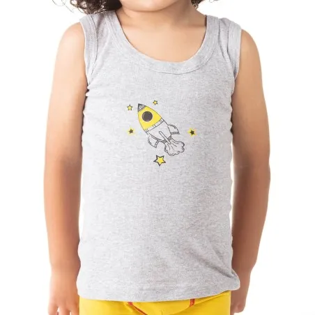 Singlet garçon fusée en coton pur - KONTAKT