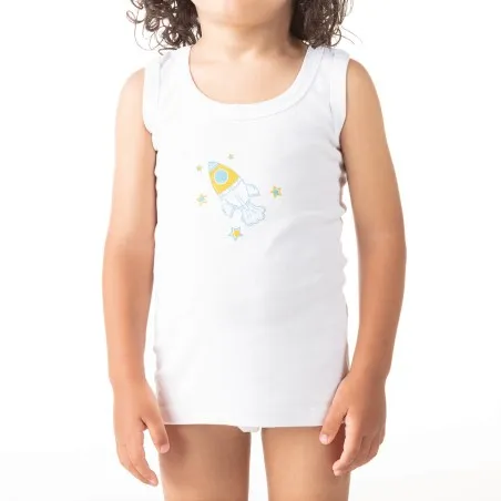 Singlet garçon fusée en coton pur - KONTAKT